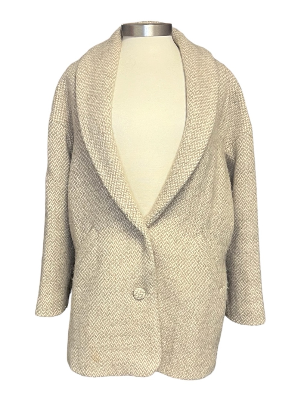 Sezane Herringbone Wool Blend Jacket